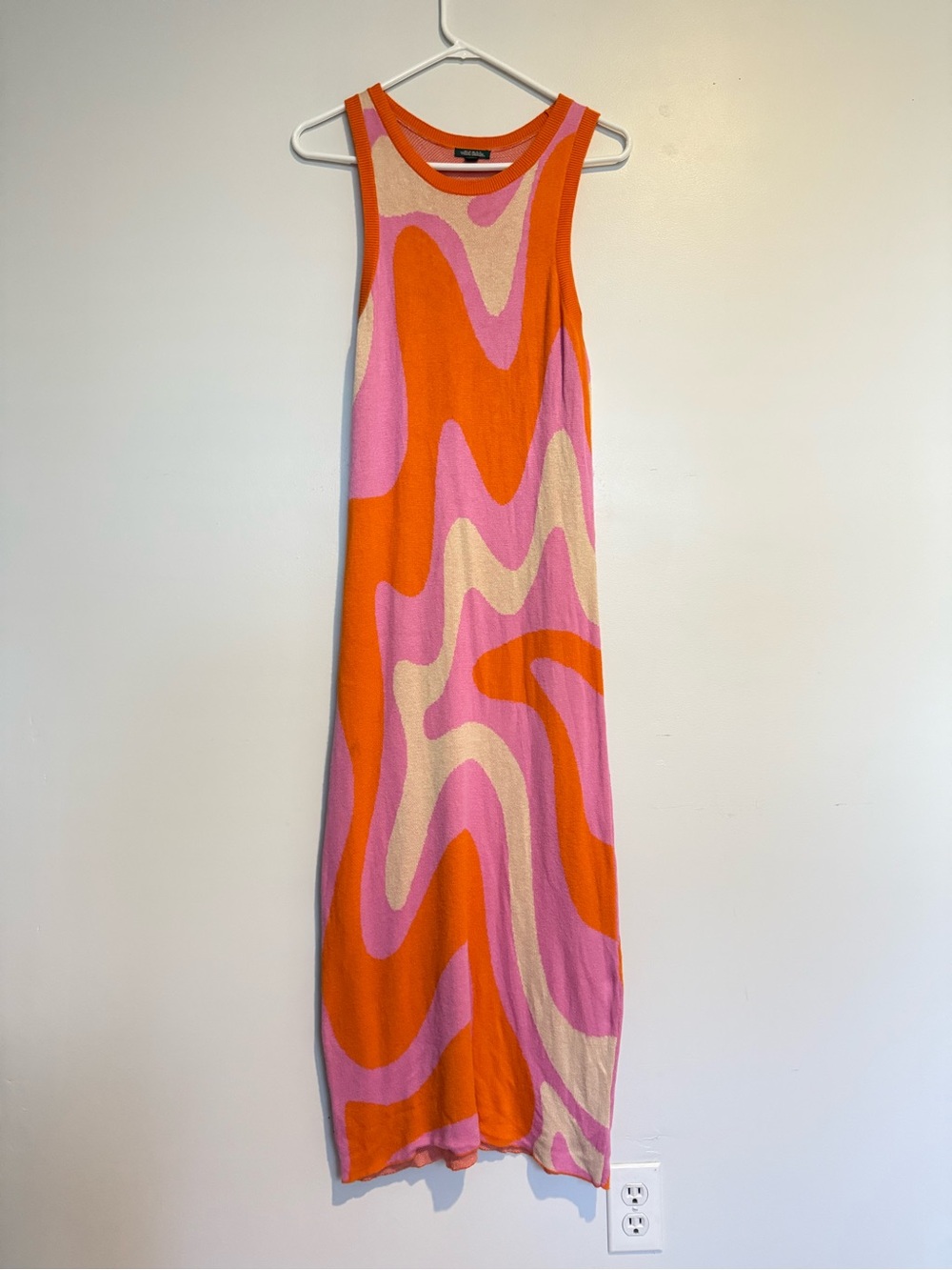 wild fable Orange Pink Cream Wave-Print Maxi Dress - Picture 1 of 5